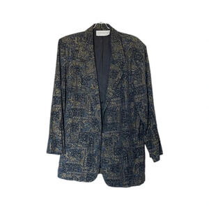 Vintage Fundamental Things Paisley Print Multicolor Blazer Women’s Size 14